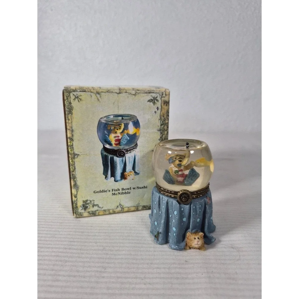 Boyds Bears Goldie's Fish Bowl Sushi McNibble Treasure Box Ltd Edition-see text